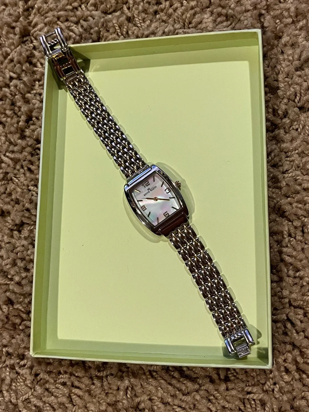 Anne Klein Silver Stainless Steel Wristwatch - Square Face
